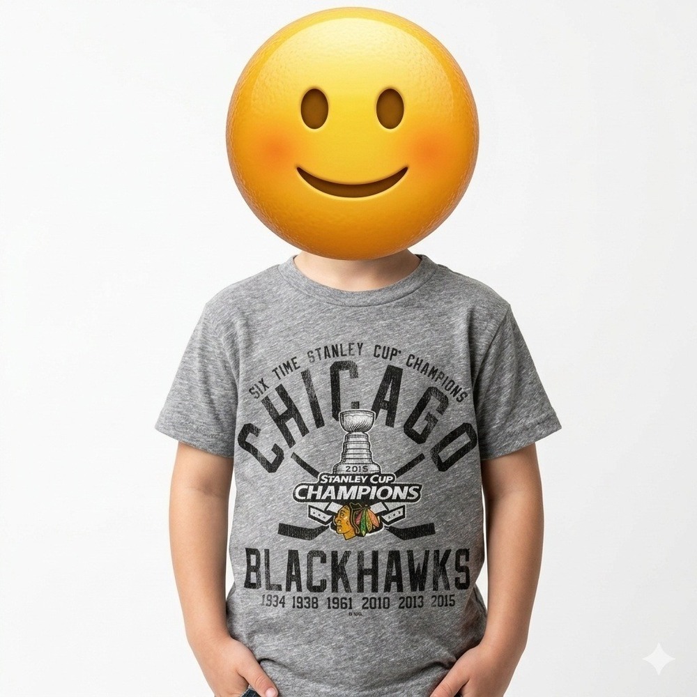 Retro Brand Chicago Blackhawks T-Shirt Youth XS Grey NWT 2015 Stanley Cup Champs